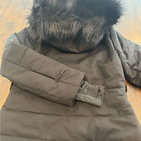 ASOS 4505 Black Ski jacket ~Fur hood with belted waist! ~Size 6 Petite! Gorgeous - Picture 15 of 15